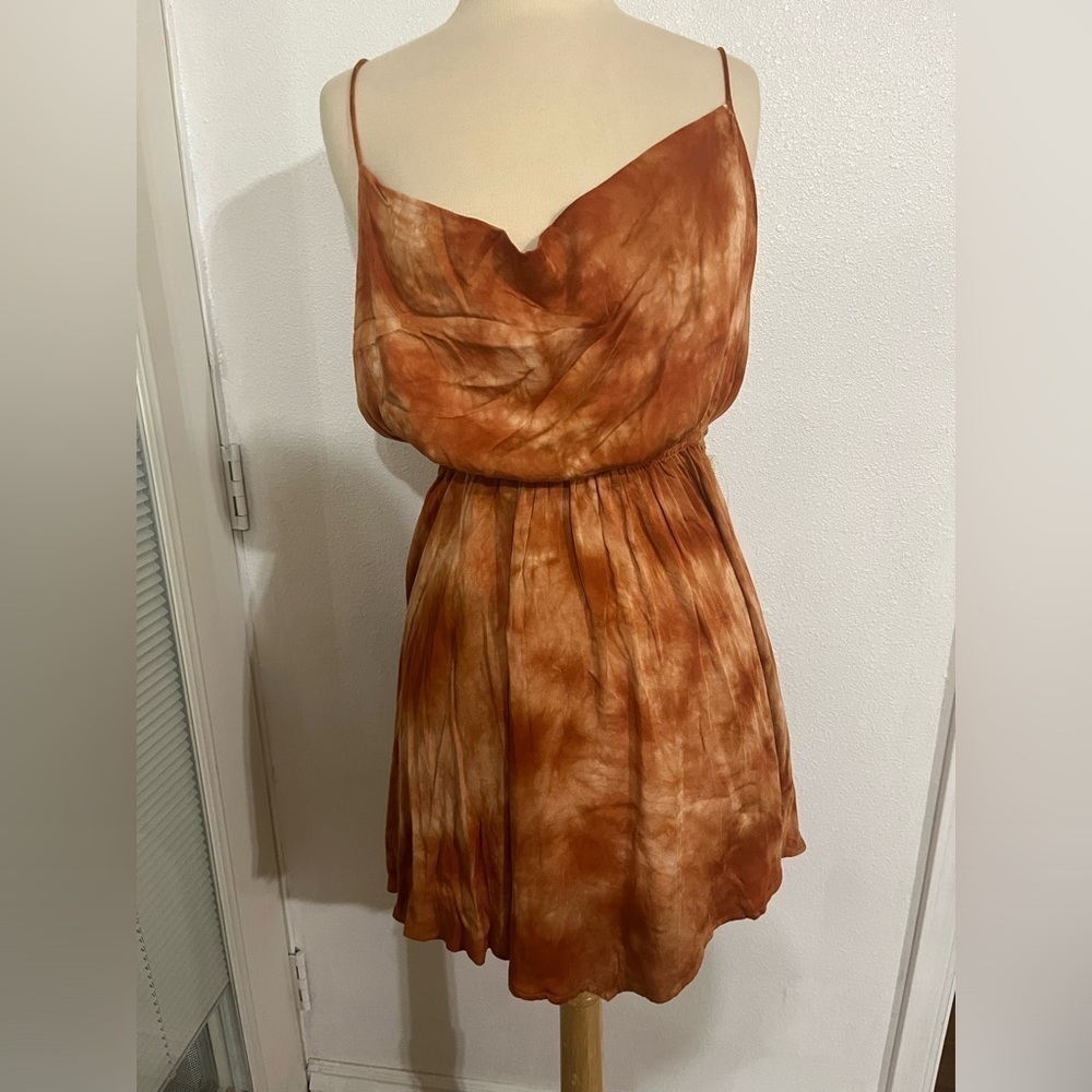 Green dragon NWT brown tie-dye strapped beach cover up dress summer size L